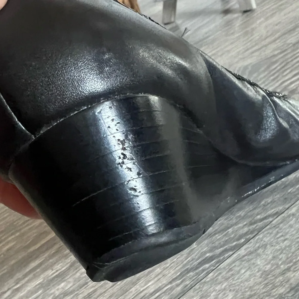 Cole Haan x Nike Air Elsie Cap Toe Patent Leather Wedge Pumps in Black. Size 7.5